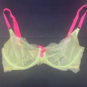 Victoria’s Secret lace neon bra